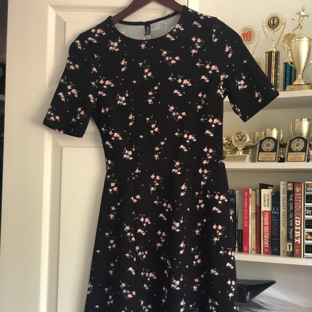 H and m fit and flare floral dress